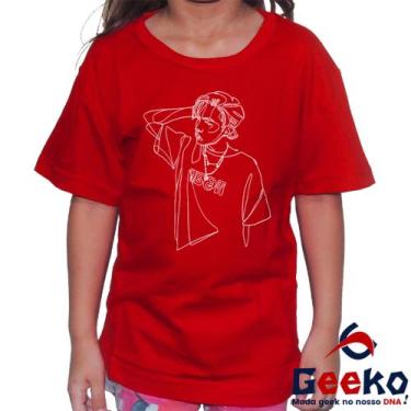 Imagem de Camiseta Infantil J-Hope 100% Algodão BTS K-pop Hoseok Geeko, Vermelho