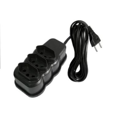 Imagem de Extensão Elétrica Tripolar Cabo 3 Metros Bivolt 3 Tomadas  - Ladiv Com