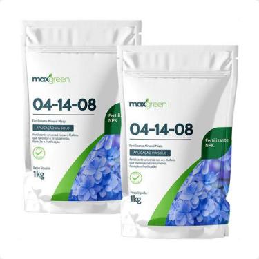 Imagem de 2 Adubo 04-14-08 Fertilizante Mineral Misto - 1kg Maxgreen