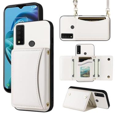 Imagem de Furiet Capa carteira para TCL 30XE/30V/4X/20AX/20A/20R/Bremen 5G com alça transversal de couro PU porta-cartões acessórios à prova de choque capa fina para celular TLC T601DL 30 XE XE5G V 20 AX R A