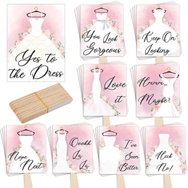 Imagem de Conjunto de 33 placas de compras de vestidos de casamento Paddles Say Yes to The Dress Props Bridal Dress Signs Wedding Shop Sign for Bridesmaids and Brides Bachelorette Party Games (Estilo de vestido)