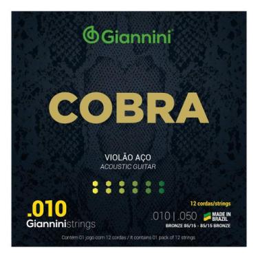 Imagem de Encordoamento Para Violao 12 Cordas Aço Cobra Bronze 010 - Giannini