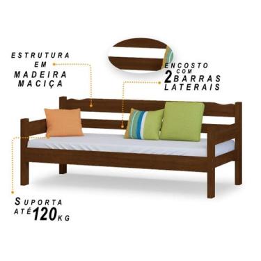 Imagem de Sofa Cama Esmeralda de Madeira Maciça Cor Castanho  Transforme Seu Esp