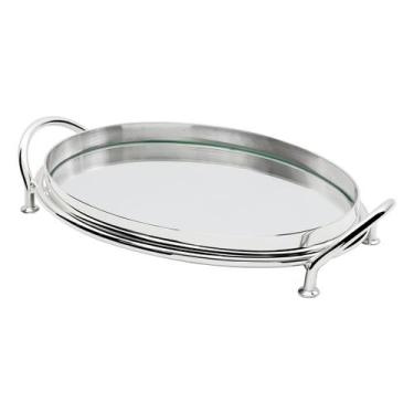 Imagem de Mini Bandeja Fiocco Prata com Espelho - St James