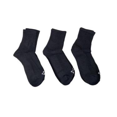 Imagem de Kit Meia 3 Pares Unissex Em Algodão Cano Longo Hoahi 004homl, Preto, G