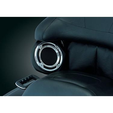 Imagem de Kuryakyn 3792 Acessório de áudio de motocicleta: acentos de alto-falante traseiro para motocicletas Harley-Davidson Touring & Trike 1998-2013, cromado, 1 par preto