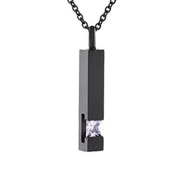 Imagem de Colar de urna memorial de barra de cristal, suporte de cinzas, joia de cremação, pingente de aço inoxidável, joia funerária, Metal, não conhecido