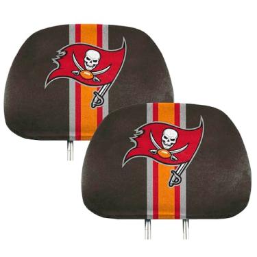 Imagem de FANMATS Capas para descanso de cabeça com estampa completa NFL Tampa Bay Buccaneers, pacote com 2, tamanho único (62030)