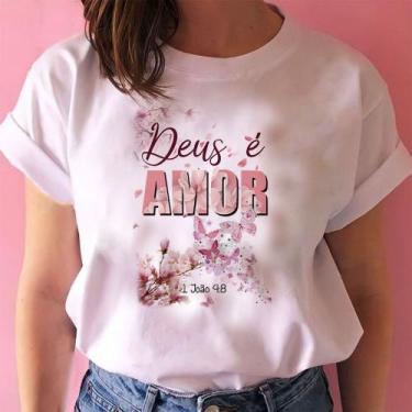 Imagem de Blusa T-shirt Camiseta Feminina Estampada, estampas evangélica - INNOV