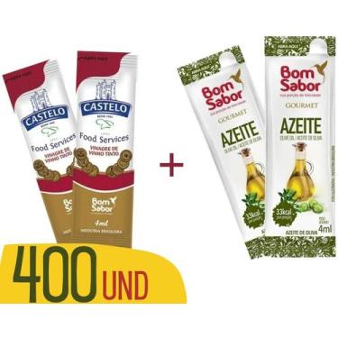 Imagem de Azeite Oliva Bom Sabor + Vinagre Castelo Sache Stick Cx Fechada 400 un