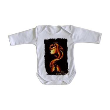 Imagem de body nenê criança roupa bebê manga longa Rei Leão Mufasa Simba - Empór