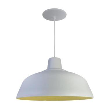 Imagem de Luminária Pendente Retro 34cm Com Interior Amarelo Com Fiação 110/220v