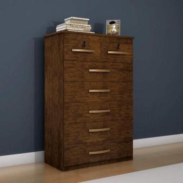 Imagem de Cômoda Barcelona Avelã Com 7 Gavetas Benetil - BENETIL MÓVEIS