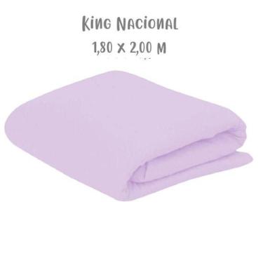Imagem de Lençol de Elástico Avulso King Nacional 1,80 x 2,00m Lilás Arrumadinho