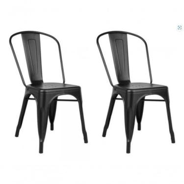Imagem de Kit Com 2 Cadeira Tolix Iron Industrial - Aço Carbono - Preto - UNIVER