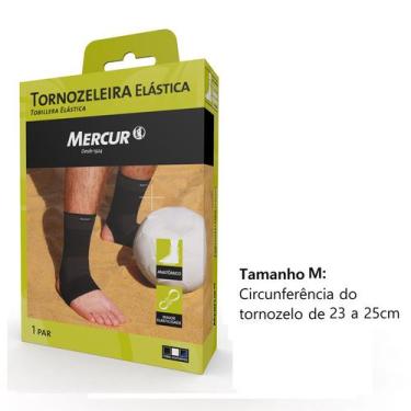 Imagem de Par tornozeleira elastica mercur preto,  M