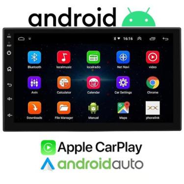 Imagem de Central Multimídia Android 2GB CarPlay Android Auto Bluetooth Usb Univ