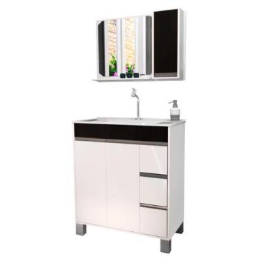 Imagem de Gabinete / Armario Para Banheiro Fit Style 80 Preto - Gabinetto