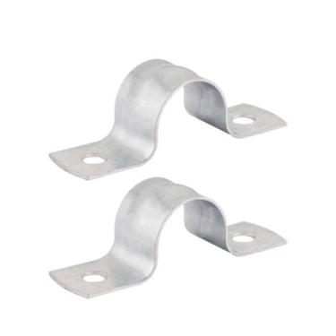 Imagem de Kit 2 Abraçadeira Tipo U De Aço Fixação De Canos Tubos 3/4" 25mm - Bri