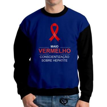Imagem de Moletom Maio Vermelho Adulto UNISSEX blusa casaco Azul - Alemark, G
