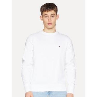 Imagem de Moletom Tommy Hilfiger Masculino Logo Flag Sweatshirt Branco-Masculino