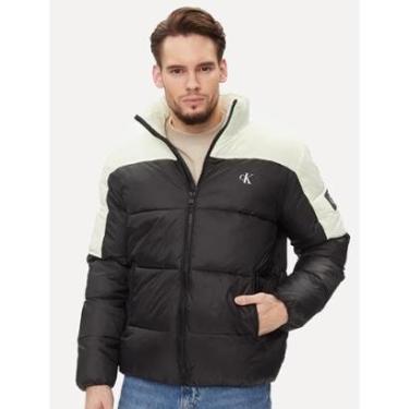 Imagem de Jaqueta Calvin Klein Jeans Masculina Bicolor Logo Lateral Branca/Preta-Masculino