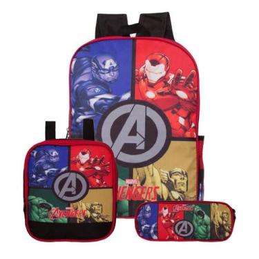 Imagem de Mochila Masculina Vingadores De Costas + Lancheira Escolar - Toys 2U