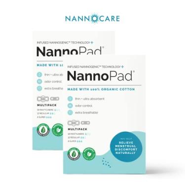 Imagem de NannoPad Pacote com vários enchimentos e calcinhas – Almofadas de algodão orgânico certificado – Regular, Super e Pantyliners para proteção total – Minimiza odores (36 unidades (pacote com 2))
