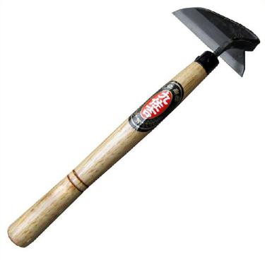 Imagem de Ferramenta de jardim japonesa LywHOME – a enxada de mão/foice é perfeita para eliminar e cultivar. A borda da lâmina é muito afiada.