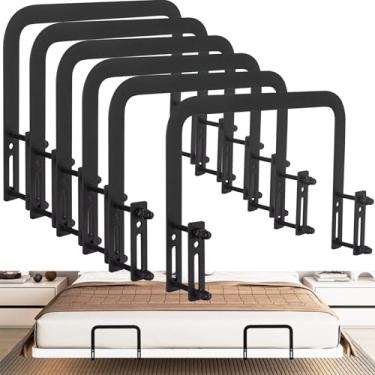 Imagem de KOXHERO 6 peças de rolha deslizante de colchão para estrutura de cama de metal (H5,5 cm) suporte de barra retentor que impede que o colchão deslize para pés de camas ajustáveis