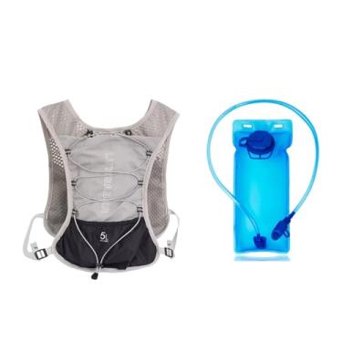 Imagem de menolana Mochila de hidratação Hydro Water Daypack com bexiga de hidratação de 2L Mochila Colete Mochila de hidratação para corrida Camping Corrida Ciclismo, Cinza