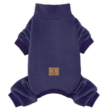 Imagem de XPUDAC Pijama de lã para cães, roupas de inverno para cães pequenos, médios, grandes, meninas, suéter quente para o inverno e Natal (azul-marinho, GG