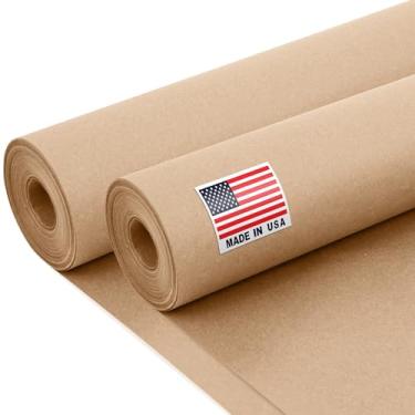 Imagem de Paclord Rolo de papel kraft marrom de 61 x 3048 cm (pacote econômico com 2), espessura de 20 kg, feito nos EUA, papel kraft colorido para escola, papel kraft de boletim – inodoro, não tóxico, seguro