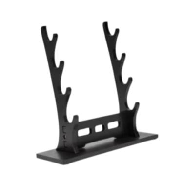 Imagem de Colaxi Suporte de exibição de espadas samurai cabide de espada medieval organizador de armazenamento de sabre de luz suporte decorativo tanto para espadas de , Camada Preta 4