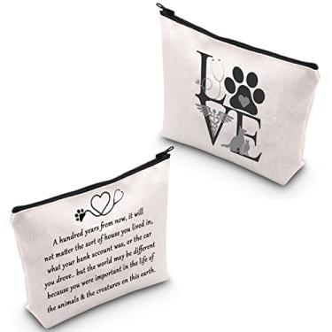 Imagem de POFULL Bolsa de maquiagem veterinária veterinária para presente veterinário e enfermeir...