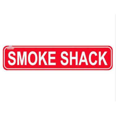Imagem de Placa Smoke Shack Kitchen Pantry Backyard Grill Smoke Pit Smoker Placa de metal rústica para placa de nome de porta, placa de nome para casa, pátio, jardim, bar, fazenda casa, garagem, decoração de