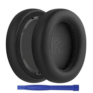 Imagem de Q10 Ear Pads, 1Par Protein Leather Replacement Earpads Ear Pads Cushion Repair Parts for Anker Soundcore Life Q10 Q10 BT Headphones Headsets (Black/Black)