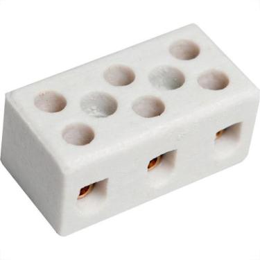 Imagem de Conector Porcelana Brasfort 3Polos 06Mm 8608 - Kit C/100