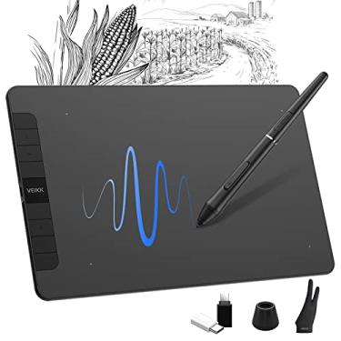 Imagem de VEIKK Mesa digitalizadora Tablet de desenho VK1060 Graphics drawing Tablet 10 x 6,25 polegadas caneta sem bateria de pressão de 8192 níveis com Stylus e 8 teclas, compatível com PC, Chromebook,