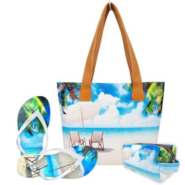Imagem de Kit Praia Feminino Cadeiras com Bolsa, Necessaire e Chinelo Magicc Bolsas KIT-182