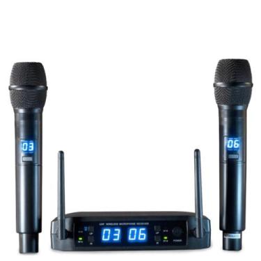 Imagem de Microfone Sem Fio Duplo, Ls916 Kit Profissional Uhf Leson