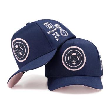 Imagem de Boné Preto Masculino Aba Curva Fechamento Snapback Use Young, Azul