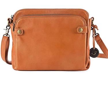 Imagem de 2023 Novas bolsas de ombro e bolsas transversais, bolsas de ombro de couro fora do corpo, bolsa com vários compartimentos embutidos, Marrom