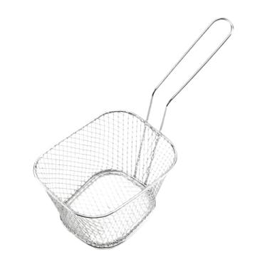 Imagem de IEUDNS Fryer Basket Fries Basket Portátil, suporte de batatas fritas, filtro de alimentos, frigideira que serve cesto para cebola Rings Cafe Chips, S