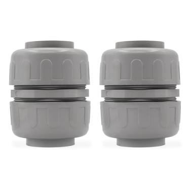 Imagem de Wocloer Conector de 5.1 cm, conector de extremidade dupla de conduíte flexível de PVC, reto de 180 graus, conector de conduíte bidirecional, conexões de conduíte elétrico (2 peças)