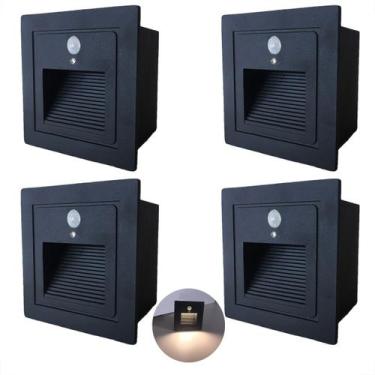Imagem de 4 Balizador Com Sensor De Presença Embutido Parede Led Lup72 - Acende 