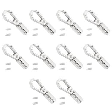 Imagem de 10 Ssts Cord End Caps Com 6mm Bell Hook e 7mm Parafusos, Metal Snap Tube Crimp Connector para Fazer Jóias, Fácil de Substituir Acessórios para Bolsas Sapatos Pulseira