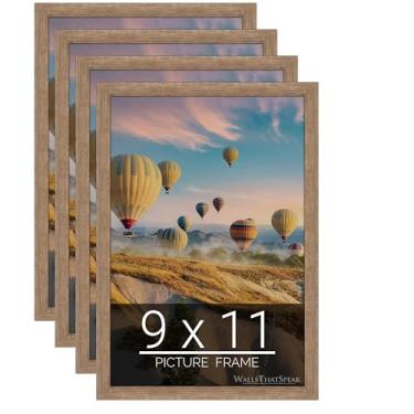 Imagem de Moldura marrom de madeira de celeiro de 22 x 28 cm para quebra-cabeças, pôsteres, fotos ou arte (pacote com 4)