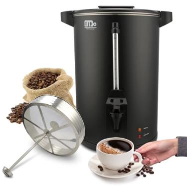 Imagem de Festa Essential Urna De Café Comercial De 55 Xícaras E 10 Litros, Cafeteira Grande De Percolado De Parede Dupla De 750 W, Dispensador De Água Quente De Aço Inoxidável Com Torneira Dupla Anti-Gotejam