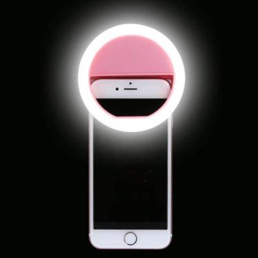 Imagem de Ring Light Selfie Clip Anel LED  Rosa 8cm - BCS
